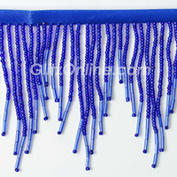 3" Chevron Deluxe Cobalt Blue Beaded Fringe